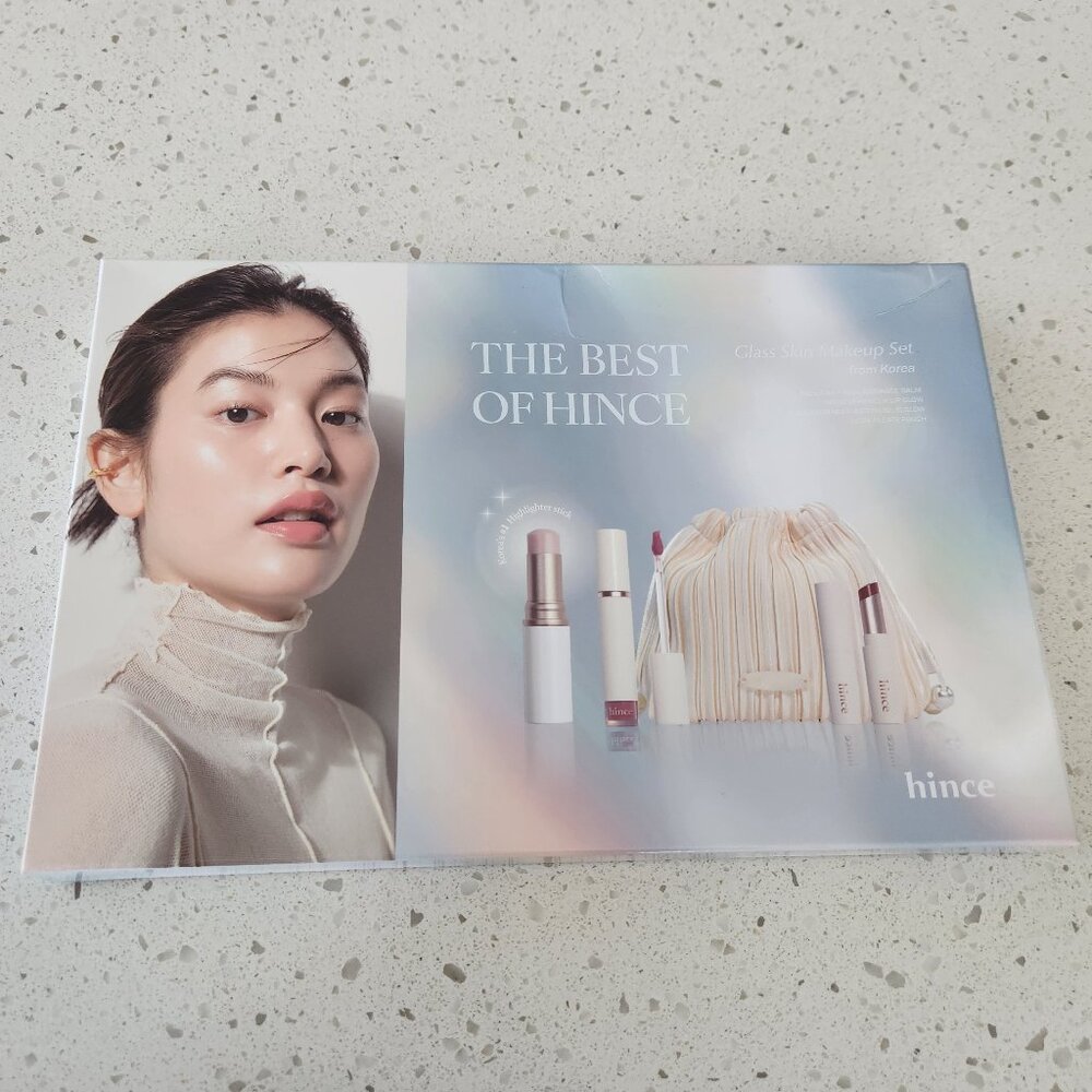Hince Makeup Gift Set with Cosmetic Pouch Korean Beauty Glass Skin NWT